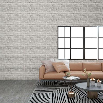 vidaXL Paneles de pared 3D 10 uds EPS diseño de ladrillo gris claro