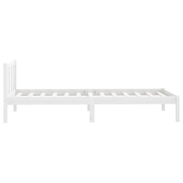 vidaXL Estructura de cama sin colchón madera maciza blanco 90x200 cm