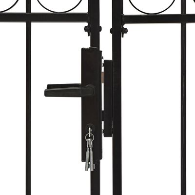 vidaXL Cancela de valla doble puerta con arco 300x150 cm acero negro
