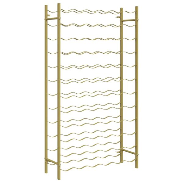 vidaXL Botellero para 72 botellas de metal dorado