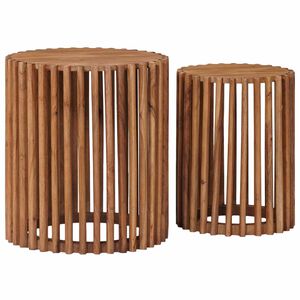 vidaXL Conjunto de mesas auxiliares con puerta Marr&oacute;n 40 x 40 x 45 cm