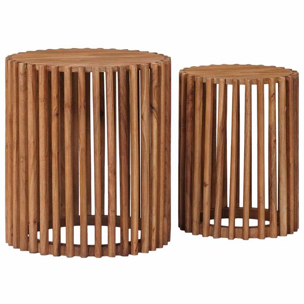 vidaXL Conjunto de mesas auxiliares con puerta Marr&oacute;n 40 x 40 x 45 cm