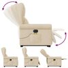 vidaXL Sill&oacute;n de masaje el&eacute;ctrico reclinable elevable tela crema