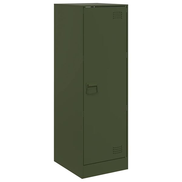 vidaXL Aparador de acero verde oliva 34,5x39x107 cm