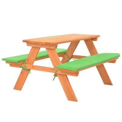 vidaXL Mesa de pícnic para niños con bancos madera abeto 89x79x50 cm