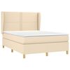 vidaXL Cama box spring con colch&oacute;n tela color crema 140x200 cm