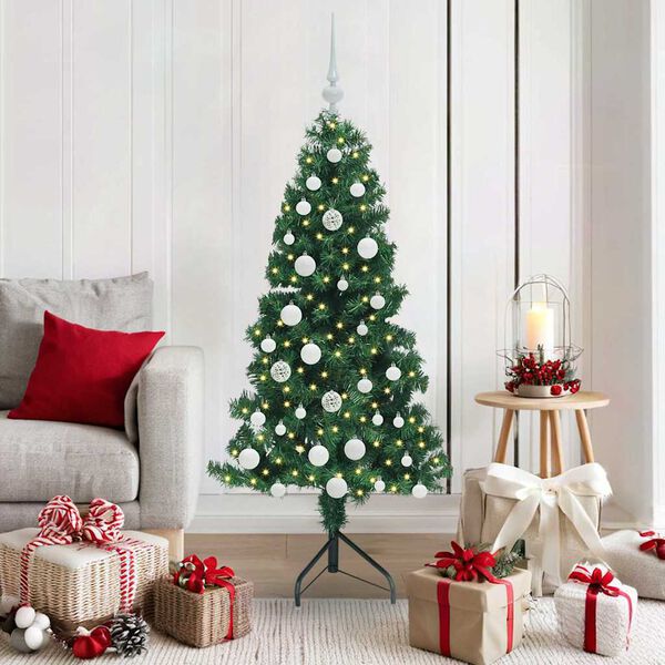 vidaXL &Aacute;rbol de Navidad Artificial de Esquina Verde 150 cm PVC y Metal