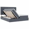 vidaXL Cama con tira de luces LED Gris oscuro 180 x 200 cm Terciopelo