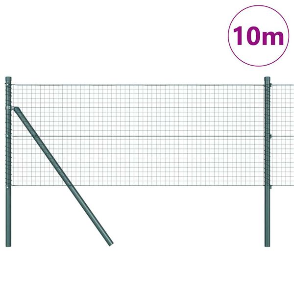 vidaXL Poste de Valla Verde 10 x 0,8 m (malla de 25 x 25 mm)