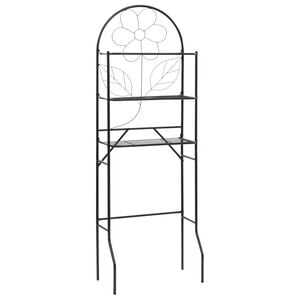 vidaXL Estante para inodoro negro 60x33x174 cm