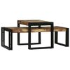 vidaXL Mesa de Café 2 pcs Multicolor Madera sólida recuperada