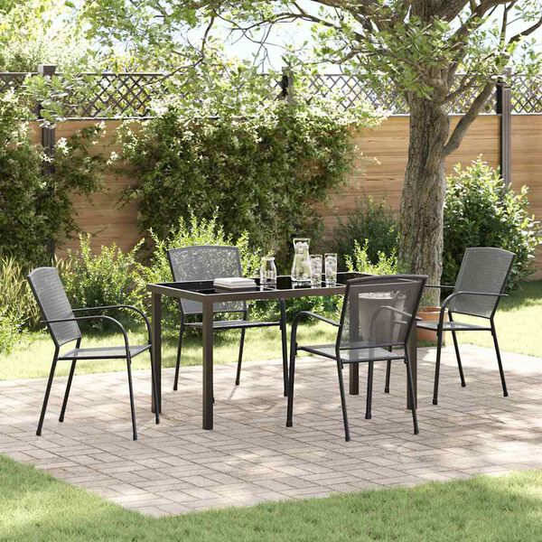 vidaXL Conjunto de Comedor de Jard&iacute;n 5 pcs Antracita