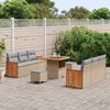vidaXL Conjunto de sof&aacute; de jard&iacute;n con coj&iacute;n 9 pcs beige y gris claro