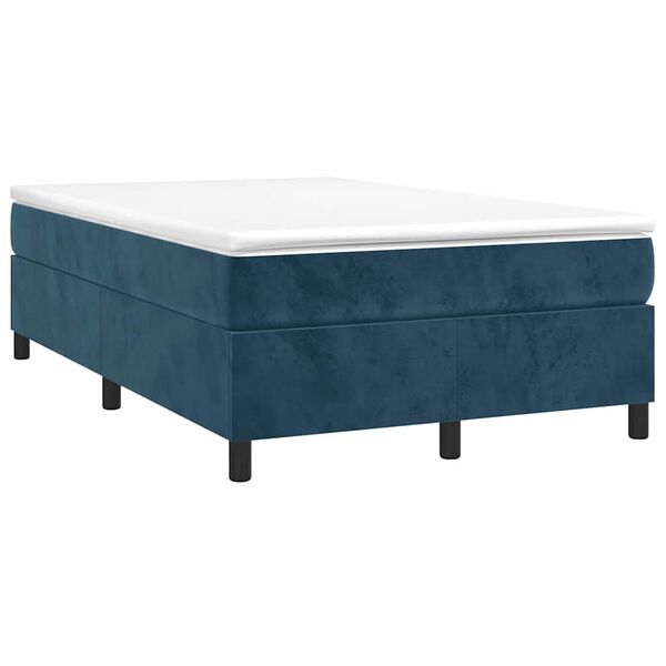 vidaXL Cama box spring con colch&oacute;n terciopelo azul oscuro 120x190 cm