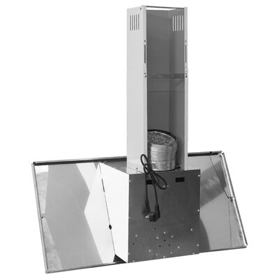 Campana extractora acero inox y vidrio templado plateado 90 cm