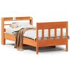 vidaXL Estructura de cama sin colch&oacute;n madera maciza marr&oacute;n 75x190 cm