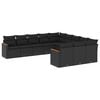 vidaXL Patio Sofa Set 11 plaza Black