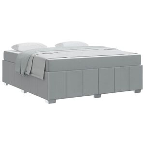 vidaXL Estructura de cama con colch&oacute;n Gris Claro 180 x 200 cm tela