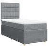 vidaXL Cama box spring con colch&oacute;n tela gris claro 80x200 cm