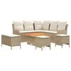 vidaXL Juegos de muebles 7 uds. Beige y Crema Rat&aacute;n sint&eacute;tico