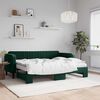 vidaXL Sof&aacute; cama nido con colch&oacute;n terciopelo verde oscuro 80x200 cm