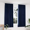 vidaXL Cortinas opacas ganchos 2 pzas terciopelo azul oscuro 140x175cm