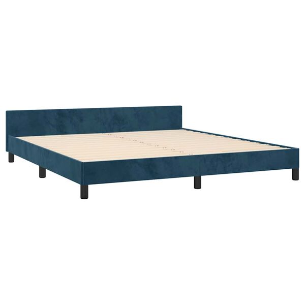vidaXL Estructura de cama sin colch&oacute;n terciopelo azul oscuro 180x200cm