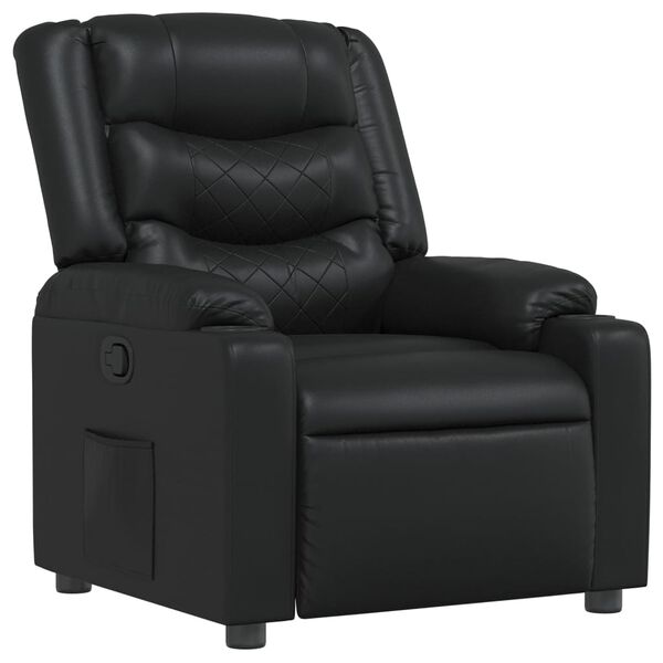 vidaXL Sillón reclinable de cuero sintético negro