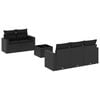 vidaXL Set de sof&aacute;s de jard&iacute;n 6 piezas y cojines rat&aacute;n sint&eacute;tico negro