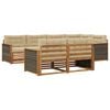 vidaXL Conjunto de sof&aacute;s de exterior con coj&iacute;n 7 pcs Natural y Beige