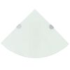 vidaXL Estante de esquina con soportes cromados vidrio blanco 25x25 cm