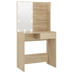 vidaXL Tocador con LED Sonoma Oak 74,5x40x141 cm Madera de ingenier&iacute;a