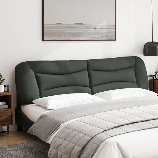 vidaXL Cabecero de cama acolchado Hvar tela gris oscuro 200 cm