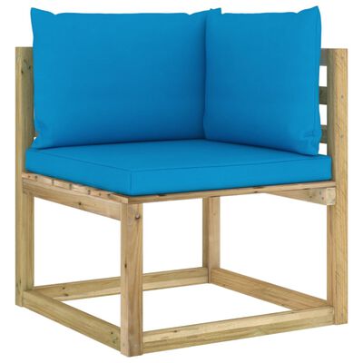 vidaXL Set de muebles de jardín 6 piezas con cojines madera impregnada