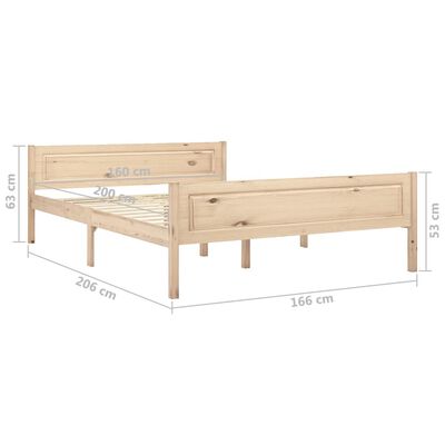 vidaXL Estructura de cama de madera de pino maciza 160x200 cm
