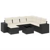 vidaXL Set de sof&aacute;s de jard&iacute;n 8 piezas y cojines rat&aacute;n sint&eacute;tico negro