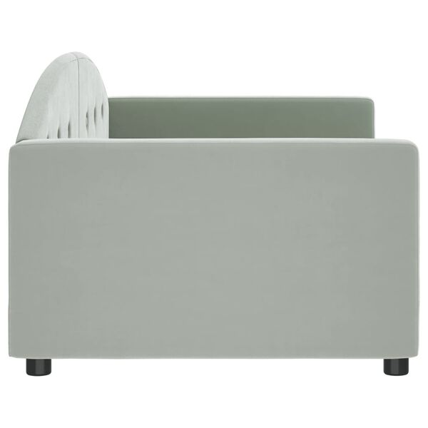 vidaXL Sof&aacute; cama sin colch&oacute;n terciopelo gris claro 90x200 cm