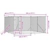 vidaXL Perrera de exterior acero galvanizado plateado 4x4x2 m
