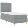vidaXL Cama tipo Box Spring con colch&oacute;n Gris Claro 80 x 200 cm tela