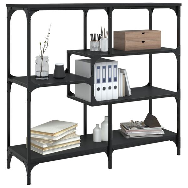 vidaXL Mesa consola madera contrachapada negro 103x32x95 cm