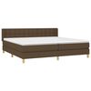 vidaXL Cama box spring con colch&oacute;n tela marr&oacute;n oscuro 200x200 cm