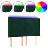 vidaXL Cabecero con LED de terciopelo verde oscuro 147x16x118/128 cm