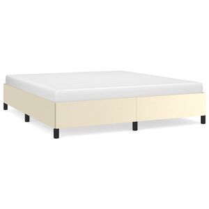 vidaXL Estructura de cama sin colch&oacute;n cuero sint&eacute;tico crema 160x200 cm