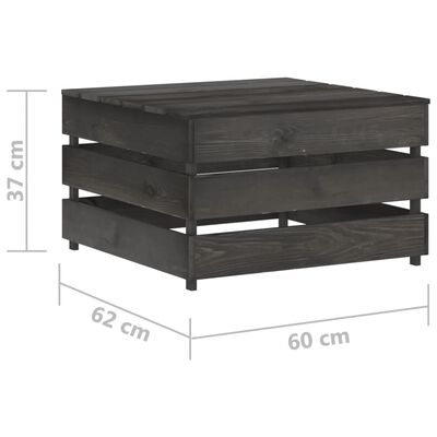 vidaXL Muebles de jardín 6 pzas con cojines madera impregnada gris