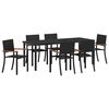 vidaXL Conjunto de Comedor de Jard&iacute;n 7 pcs Negro