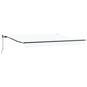 vidaXL Toldo retr&aacute;ctil Blanco 400 x 350 cm Poli&eacute;ster y Aluminio