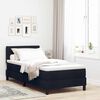 vidaXL Cama tipo Box Spring con cabecera Manual Negro 90 x 200 cm tela