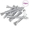 vidaXL Tornillos Confirmat 12 uds. Plateado &Oslash;7 x 58 mm Metal