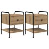 vidaXL Mesa de noche 2 uds. Roble artisan Madera de ingenier&iacute;a