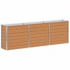 vidaXL Arriate elevado Marr&oacute;n Claro 240 x 40 x 77 cm Acero Galvanizado